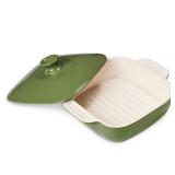 DOWAN Casseroles dish with lids, Ceramic Baking Dish With Lid, Casserole Dishes for oven, 1.6 Quarts Bakeware With Handle Oven Safe for Cooking, Dinner, Home Gift, 8 x 8 Inches, Green - Retail: $30