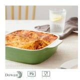 DOWAN Casseroles dish with lids, Ceramic Baking Dish With Lid, Casserole Dishes for oven, 1.6 Quarts Bakeware With Handle Oven Safe for Cooking, Dinner, Home Gift, 8 x 8 Inches, Green - Retail: $30