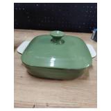 DOWAN Casseroles dish with lids, Ceramic Baking Dish With Lid, Casserole Dishes for oven, 1.6 Quarts Bakeware With Handle Oven Safe for Cooking, Dinner, Home Gift, 8 x 8 Inches, Green - Retail: $30