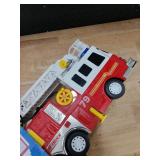 Extra Large Toddler Fire Truck Toys for Boys with 33-inch Ladder, Realistic Sirens, Lights and Sprinkler Pump, Big Firetruck Emergency Vehicle, Kids Toys for Age 3, 4, 5, 6, 7, Christmas Birthday Gift