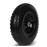 Taifa 1 PC 13 Inch Rubber Solid Flat Free Replacement Tires and Wheels 4.00-6 with 58ftft Axle Bore Hole, Air Less Wheel for WheelbarrowWagonHand TruckTrolleyGarden Scooter etc. - Retail: $27