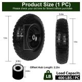 Taifa 1 PC 13 Inch Rubber Solid Flat Free Replacement Tires and Wheels 4.00-6 with 58ftft Axle Bore Hole, Air Less Wheel for WheelbarrowWagonHand TruckTrolleyGarden Scooter etc. - Retail: $27