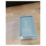 WIBIMEN Mini Ice Cube Trays, Small Tiny Round Pebble Crushed Nugget Ice Trays for Freezer with Lid - Chilling Drinks Coffee Juice(2 Pack0.55In - Blue) - Retail: $13