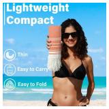 Widdonen Thin Turkish Beach Towel Lightweight Quick Dry Absorbent Cotton Bathroom Bath Pool Swim Towels Extra Large Oversized Sand Free Beach Accessories Essentials Cloud Gifts for Adult - Retail: $40