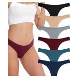 ANZERMIX Womenfts Breathable Cotton Thong Panties Pack of 6 (6-pack Dark Vintage, Small) - Retail: $10