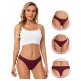 ANZERMIX Womenfts Breathable Cotton Thong Panties Pack of 6 (6-pack Dark Vintage, Small) - Retail: $10