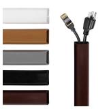 Rubber Bond TV Cord Hider Cable Protector - Strong Self Adhesive Wall Cord Cover Cable Hider - Low Profile Cable Management Wall Cord Concealer Cable Raceway (Dark Brown, 10 Feet) - Retail: $28