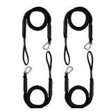 4-Pack Boat Bungee Dock Line for Temporary Boat Docking, 4FT (Extends to 5.5FT) Retractable Mooring Rope with 316 Stainless Steel Clip and Foam Float,Boat Accessory (Black) - Retail: $27