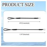 4-Pack Boat Bungee Dock Line for Temporary Boat Docking, 4FT (Extends to 5.5FT) Retractable Mooring Rope with 316 Stainless Steel Clip and Foam Float,Boat Accessory (Black) - Retail: $27
