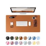 YSAGi Desk Pad Protector, Large Mouse Mat, Non-Slip PU Leather Waterproof Laptop Desk Blotter Writing Pad for Office and Home (23.6\ x 13.8\in, Brown) - Retail: $10in