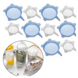 Adpartner Silicone Stretch Lids Pet Food Can Covers (10-Pack, 2.6in+3.74in), Reusable BPA-free Storage Covers for SodaBeer Cans, Regular and Wide Mouth Mason Jars, Perfect fit for 2.4 to 4.3 Inches - 