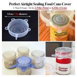 Adpartner Silicone Stretch Lids Pet Food Can Covers (10-Pack, 2.6in+3.74in), Reusable BPA-free Storage Covers for SodaBeer Cans, Regular and Wide Mouth Mason Jars, Perfect fit for 2.4 to 4.3 Inches - 