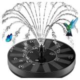 ZOLOCHEL Solar Fountain 100percent Glass Covered, Solar Powered Hummingbird Water Fountain, Outdoor Bird Bath Fountain Pump with 8 Nozzles and 4 Fixers for Garden, Pond, Pool, Fish Tank Decoration - R