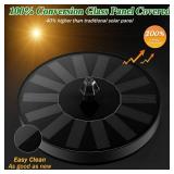 ZOLOCHEL Solar Fountain 100percent Glass Covered, Solar Powered Hummingbird Water Fountain, Outdoor Bird Bath Fountain Pump with 8 Nozzles and 4 Fixers for Garden, Pond, Pool, Fish Tank Decoration - R