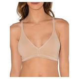 Fruit of the Loom Womenfts Wirefree Cotton Bralette, Black HueSand, 40B - Retail: $20