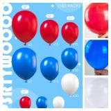 PartyWoo Red White and Blue Balloons, 140 pcs Red White and Royal Blue Balloons Different Sizes Pack of 18 Inch 12 Inch 10 Inch 5 Inch for Balloon Garland as 4th of July Decorations, Party Decorations