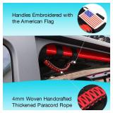 GAIZON 3 Pack Grab Handles Paracord Roll Bar for Jeep Wrangler Accessories CJ YJ TJ JL JK LJ JLU JKU Sahara Freedom Rubicon,Gladiator JT 1955-2023 Interior Accessories with America Flag(Red) - Retail:
