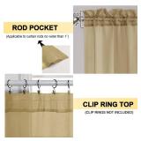 OVZME Gold Sheer Curtains 63 Inches Long 2 Panels - Soft Light Filtering Window Sheer Panels for Living RoomBedroom, Top Dual Rod Pocket, 1 Pair, Each 42Wx63L Inches - Retail: $9