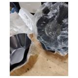 Abgream Tortilla Pan Set - 4 Pack Carbon Steel Non-Stick Taco Salad Bowl Tortilla Shell Maker Black Baking Pans with a Silicone Potholder and a Basting Brush (Large) - Retail: $16
