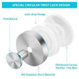 Suction Cup Hooks for Shower,Inside Shower,wall,Bathroom,Bedroom,kitchen,Door,Glass Window, Mirror, Tile, No Drilling Hang up to 15 lbs for Towels,Robes,Loofah,hat,clothing,wreath-Silver(2 items) - Re