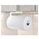 iDesign Plastic Wall Mounted Metal Paper Towel Holder  Roll Organizer for Kitchen  Bathroom  Craft Room  13  x 5  - White