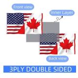 Double Sided 3ply America Canada Friendship Flag 2X3FT?with Shading Cloth for Outdoor Decor, Vivid Color, All Weather, Double Stitched US CA Flags?US Canada Friendship Flag with Sturdy Brass Ring. (3p