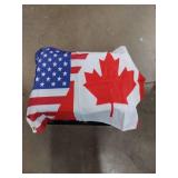 Double Sided 3ply America Canada Friendship Flag 2X3FT?with Shading Cloth for Outdoor Decor, Vivid Color, All Weather, Double Stitched US CA Flags?US Canada Friendship Flag with Sturdy Brass Ring. (3p
