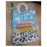 Cartoon Story Party Favor Bags, Cow Pattern Goodie Treat Bags, Blue Sky White Cloud Kraft Paper Candy Gift Bags With Handle for Kids Birthday Party Decorations - Retail: $11