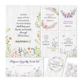 24Pack Religious Sympathy Cards with Envelopes and Stickers, 6 Design Assortment Watercolor Floral Butterflies Condolence Card with Message Inside, 4×6 in Boxed Sympathy Cards for Support Friends Fam