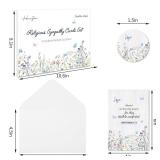 24Pack Religious Sympathy Cards with Envelopes and Stickers, 6 Design Assortment Watercolor Floral Butterflies Condolence Card with Message Inside, 4×6 in Boxed Sympathy Cards for Support Friends Fam