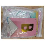 Pastel Birthday Party Decoration, Macaron Happy Birthday Party Decoration for Girls Women with Happy Birthday Banner Bunting Hanging Paper Fans, Girl Woman Pastel Birthday Honeycomb Decoration - Retai