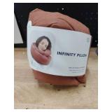 Huzi Infinity Pillow - Home Travel Soft Neck Scarf Support Sleep (Terracotta) - Retail: $55