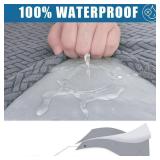 Smiry Waterproof Couch Cushion Covers, Stretch Jacquard Thick Sofa Cushion Covers, Washable Seat Slipcover Elastic Furniture Protector for Pets, Kid (Back Cover M, Light Grey) - Retail: $10