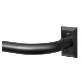 Black Curtain Rods, Heavy Duty Wrap Around Curtain Rod for Windows 28 to 48 Inch, Adjustable Decorative Blackout Drapery Pole, Modern Room Darkening Rod for Blackout Curtains, Matte Black - Retail: $1