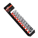 Egofine 10PCS 12 Drive Standard Socket Set,Shallow and Metric Socket Set?10mm-21mm,6 Point,With Hanging Bracket,Cr-V Steel - Retail: $19