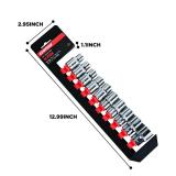Egofine 10PCS 12 Drive Standard Socket Set,Shallow and Metric Socket Set?10mm-21mm,6 Point,With Hanging Bracket,Cr-V Steel - Retail: $19