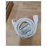 Amazon Basics Extension Cord, 6 Ft, 3 Prong Outlet Extender, Indoor Extension Cord, 13 Amps, 125V, White - Retail: $8