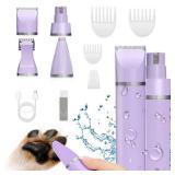 Veeconn Dog Grooming Clippers Kit-Electric Rechargeable Cat Trimmer Tools-Cordless Quiet Pet Nail Paw Grinder-4 in 1 Multifunctional Low Noise Shaver-Razor for feet Face Ears Toenail Eye - Retail: $24