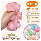 Orapink 1 Piece Autumn Silicone Chocolate Molds Maple Leafs, Acorns and Pumpkins Shape 3D Chocolate Candy Moulds for Autumn, Thanksgiving Day, Harvest Theme - Retail: $8