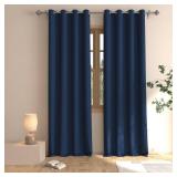Blackout Curtains Navy Blue 92 inches Long Bedroom Room Darkening Window Curtain Panels Living Room Divider Patio Doorway Sliding Glass Door Grommet Top Thermal Insulated Drapes 2 Panels 52x92" - Reta
