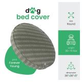 Molly Mutt Medium to Large Dog Bed Cover - Forever Young Print - Measures 36 x 5 - 100percent Cotton - Durable - Breathable - Sustainable - Machine Washable Dog Bed Cover - Retail: $46
