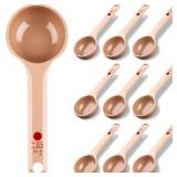 Teenyyou 10 Pcs FoodService Products Measure Spoon with Short Handle 2 Ounces Measuring Scoop Miser Food Grade Solid Portion Control Spoon for Oatmeal Creatine Coffee Grains Spices Powders (Beige) - R