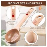 Teenyyou 10 Pcs FoodService Products Measure Spoon with Short Handle 2 Ounces Measuring Scoop Miser Food Grade Solid Portion Control Spoon for Oatmeal Creatine Coffee Grains Spices Powders (Beige) - R