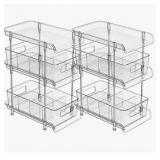 A 3-Tier Pull-Out Cabinet Organizer - 2 Pack - Retail: $25