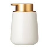 Enra Ceramic Soap Dispenser,12 oz Hand Lotion Dispenser with Gold Pump,Refillable Dish Soap Dispenser,Modern Liquid Soap Dispenser for Bathroom,Kitchen with Easy-to-Press Pump - Retail: $20
