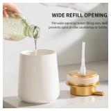 Enra Ceramic Soap Dispenser,12 oz Hand Lotion Dispenser with Gold Pump,Refillable Dish Soap Dispenser,Modern Liquid Soap Dispenser for Bathroom,Kitchen with Easy-to-Press Pump - Retail: $20