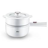 Bear Hot Pot Electric with Steamer, 1.6L Rapid Noodles Cooker, Mini Pot, Non-Stick Frying Pan for Steak, Ramen, Egg, Oatmeal, Soup with Power Adjustable - Retail: $35
