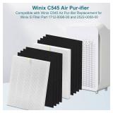 C545 True High Efficiency Replacement Filter S Compatible with Winix C545 Replacement for Winix S Filters Part 1712-0096-00 and 2522-0058-00, 2 x True Filter + 8 x Activated Carbon Pre-Filter - Retail