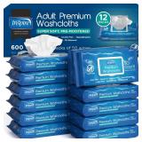 Inspire Adult Wet Wipes, Wash Cloths | Adult Wipes for Incontinence and Cleansing for Elderly, 8\x12\in Count 12 packs of 50 - Retail: $33in