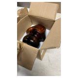 ULAROOM Battery Operated Mushroom Lamp - Vintage Small Table Lamp with Timer, Cordless Bedside Nightstand Lamp, Glass Battery Powered Lamp for Bedroom Kitchen Living Room Shelf Decor Aesthetic Amber -